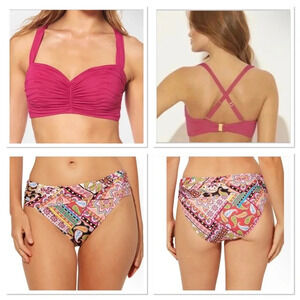 Bleu Rod Beattie Shirred Underwire Bikini Top and Hipster Bottom